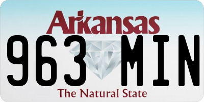 AR license plate 963MIN