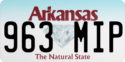 AR license plate 963MIP