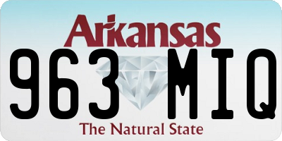 AR license plate 963MIQ