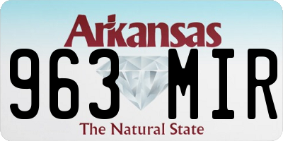 AR license plate 963MIR