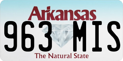 AR license plate 963MIS