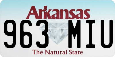 AR license plate 963MIU