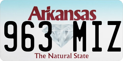 AR license plate 963MIZ