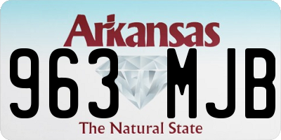 AR license plate 963MJB