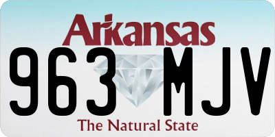AR license plate 963MJV