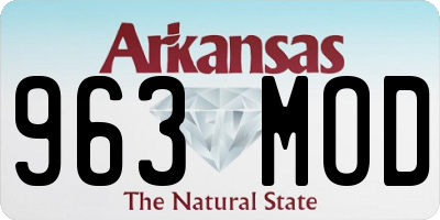 AR license plate 963MOD