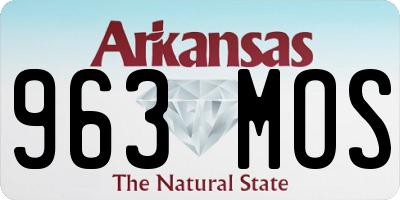 AR license plate 963MOS