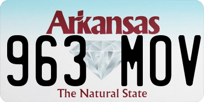 AR license plate 963MOV