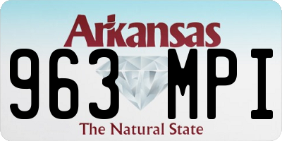 AR license plate 963MPI