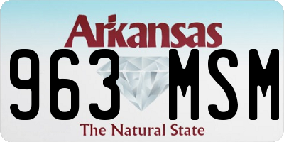 AR license plate 963MSM