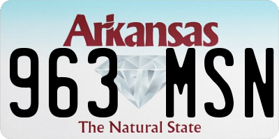 AR license plate 963MSN
