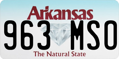 AR license plate 963MSO