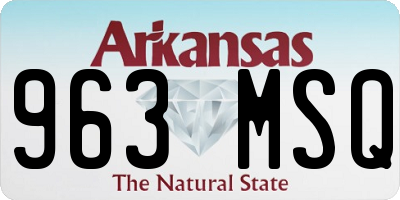 AR license plate 963MSQ