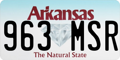 AR license plate 963MSR