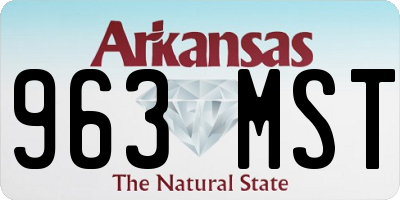 AR license plate 963MST