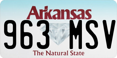AR license plate 963MSV