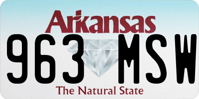 AR license plate 963MSW