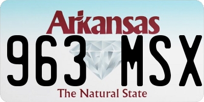 AR license plate 963MSX