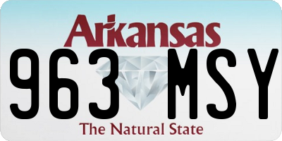 AR license plate 963MSY