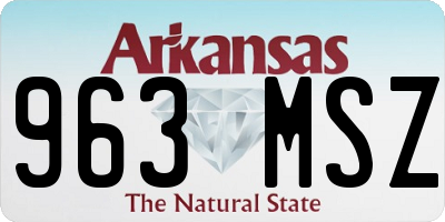 AR license plate 963MSZ