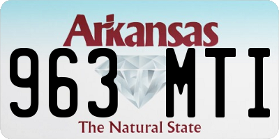 AR license plate 963MTI