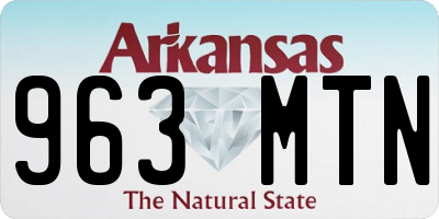 AR license plate 963MTN
