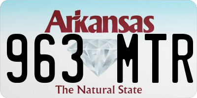 AR license plate 963MTR
