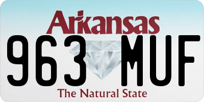 AR license plate 963MUF