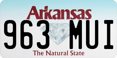 AR license plate 963MUI