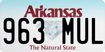 AR license plate 963MUL