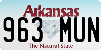 AR license plate 963MUN