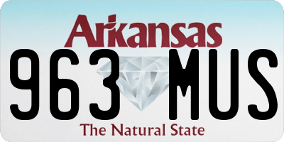 AR license plate 963MUS