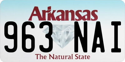 AR license plate 963NAI