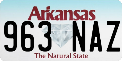 AR license plate 963NAZ