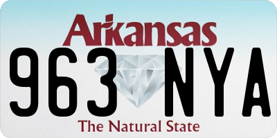 AR license plate 963NYA