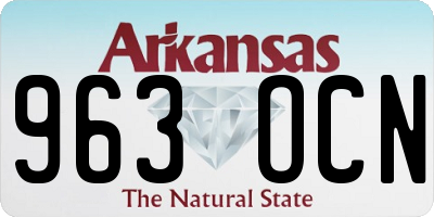 AR license plate 963OCN