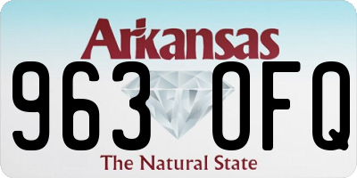 AR license plate 963OFQ