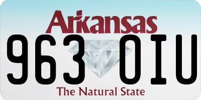 AR license plate 963OIU