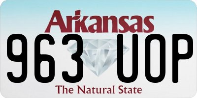 AR license plate 963UOP