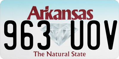 AR license plate 963UOV