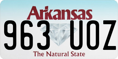 AR license plate 963UOZ
