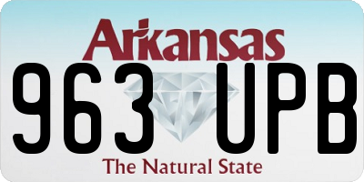 AR license plate 963UPB