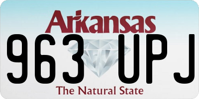 AR license plate 963UPJ