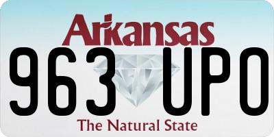 AR license plate 963UPO