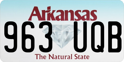 AR license plate 963UQB