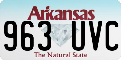 AR license plate 963UVC