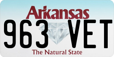AR license plate 963VET