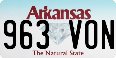 AR license plate 963VON