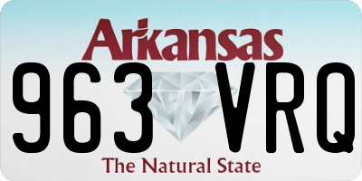 AR license plate 963VRQ