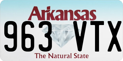 AR license plate 963VTX